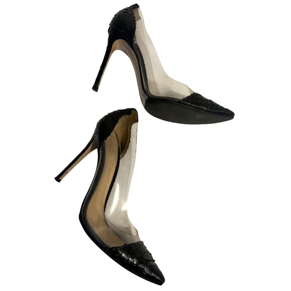 Gianvitto Rossi Plexi Pumps in Black Python - image 3